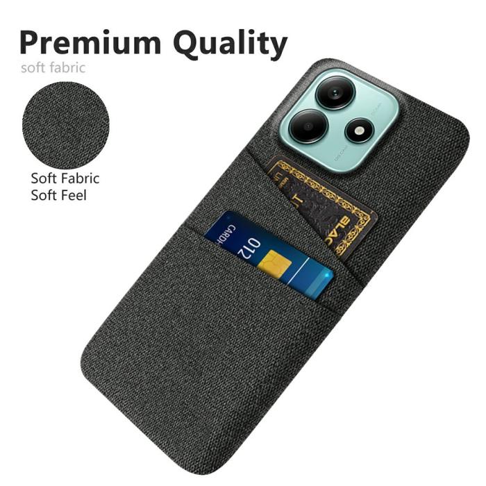 Bild 3,  Xiaomi Redmi Note 14 5G Skal Med Kortfack Tygbelagt Svart - Teknikhallen.se