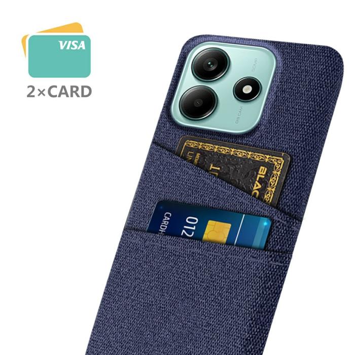 Bild 2,  Xiaomi Redmi Note 14 5G Skal Med Kortfack Tygbelagt Blå - Teknikhallen.se