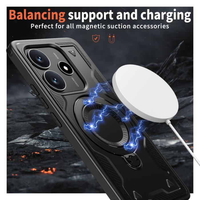 Bild 3,  Xiaomi Redmi Note 14 5G Skal MagSafe Kickstand Hybrid Svart - Teknikhallen.se