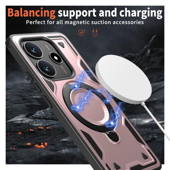 Bild 3,  Xiaomi Redmi Note 14 5G Skal MagSafe Kickstand Hybrid Roséguld - Teknikhallen.se