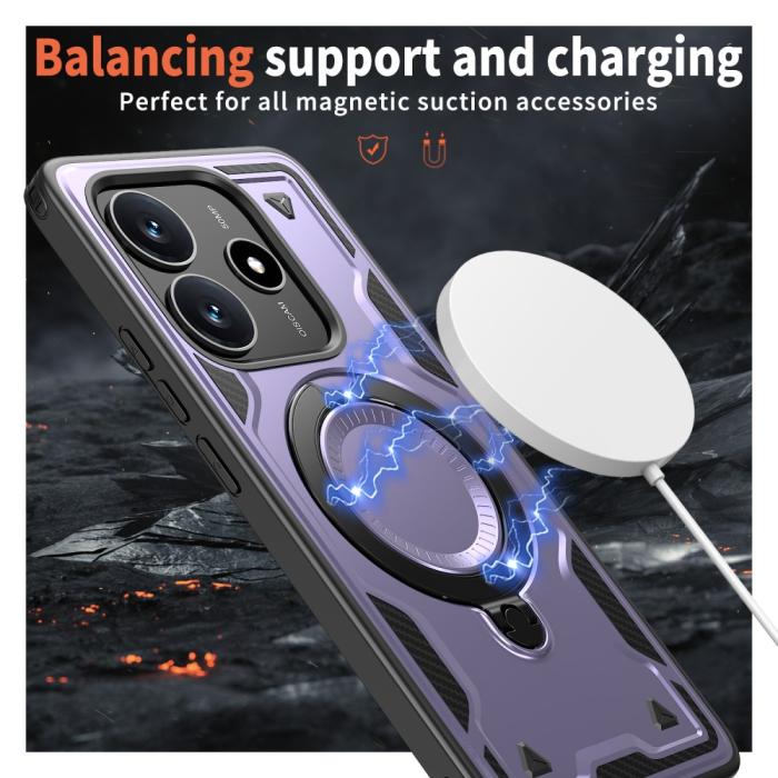 Bild 3,  Xiaomi Redmi Note 14 5G Skal MagSafe Kickstand Hybrid Lila - Teknikhallen.se