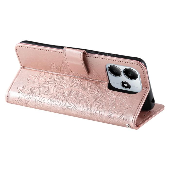 Bild 4,  Xiaomi Redmi Note 14 5G Fodral Mandala Läder Roséguld - Teknikhallen.se