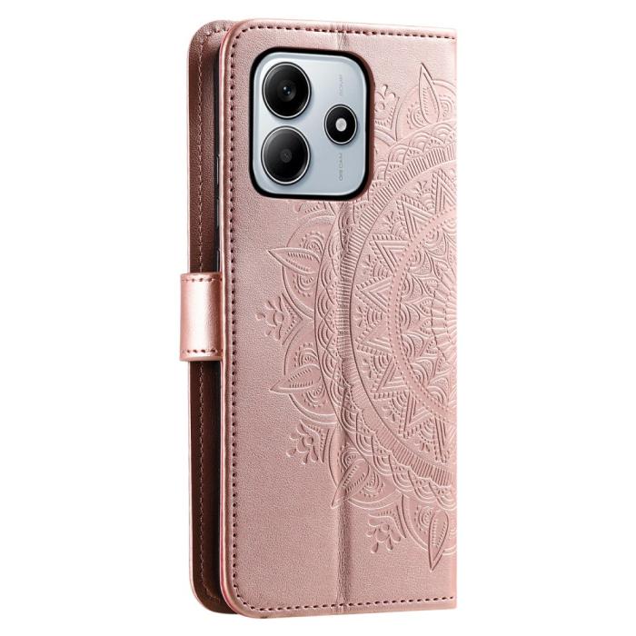 Bild 6,  Xiaomi Redmi Note 14 5G Fodral Mandala Läder Roséguld - Teknikhallen.se