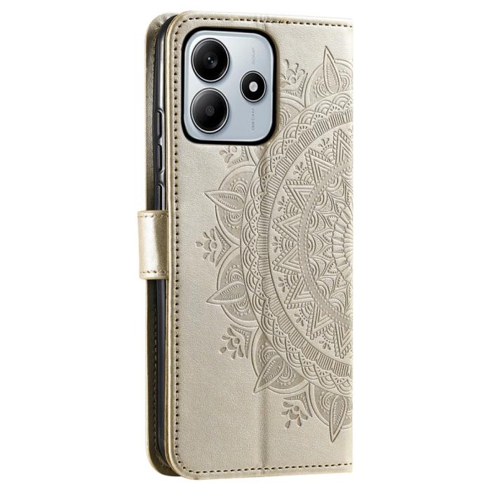 Bild 6,  Xiaomi Redmi Note 14 5G Fodral Mandala Läder Guld - Teknikhallen.se
