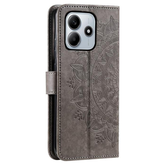 Bild 6,  Xiaomi Redmi Note 14 5G Fodral Mandala Läder Grå - Teknikhallen.se
