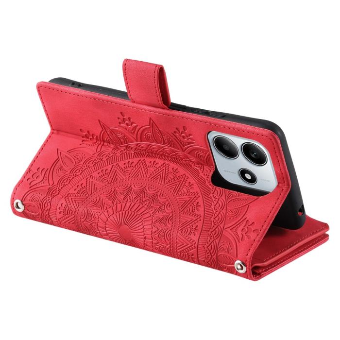 Bild 4,  Xiaomi Redmi Note 14 5G Fodral Mandala Läder Röd - Teknikhallen.se