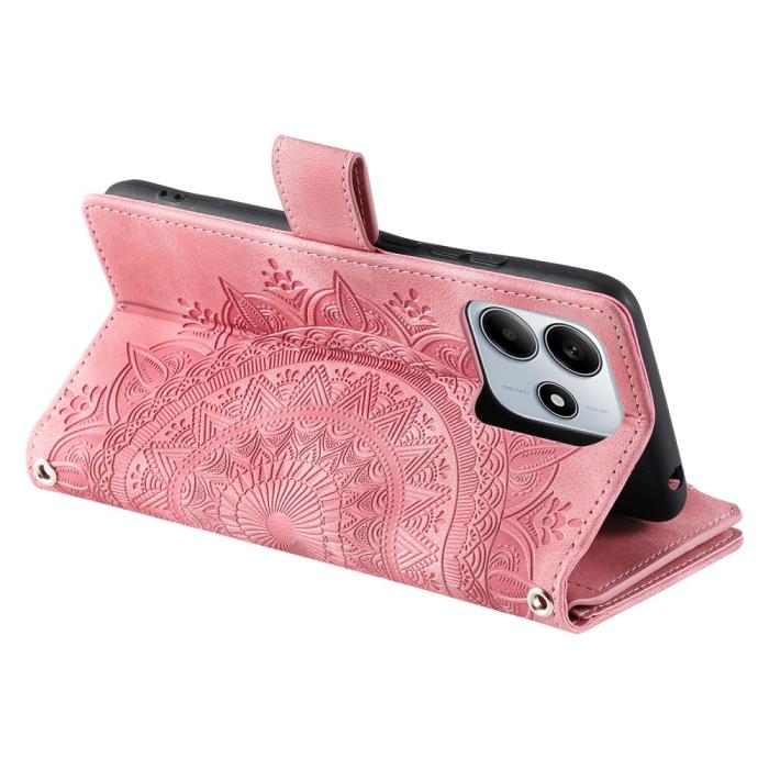 Bild 4,  Xiaomi Redmi Note 14 5G Fodral Mandala Läder Roséguld - Teknikhallen.se