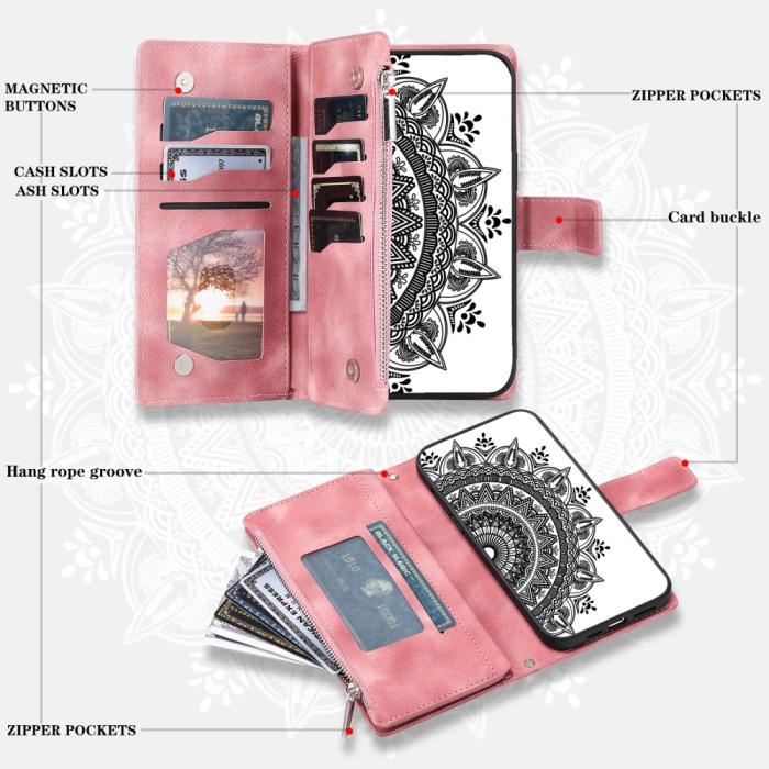 Bild 5,  Xiaomi Redmi Note 14 5G Fodral Mandala Läder Roséguld - Teknikhallen.se