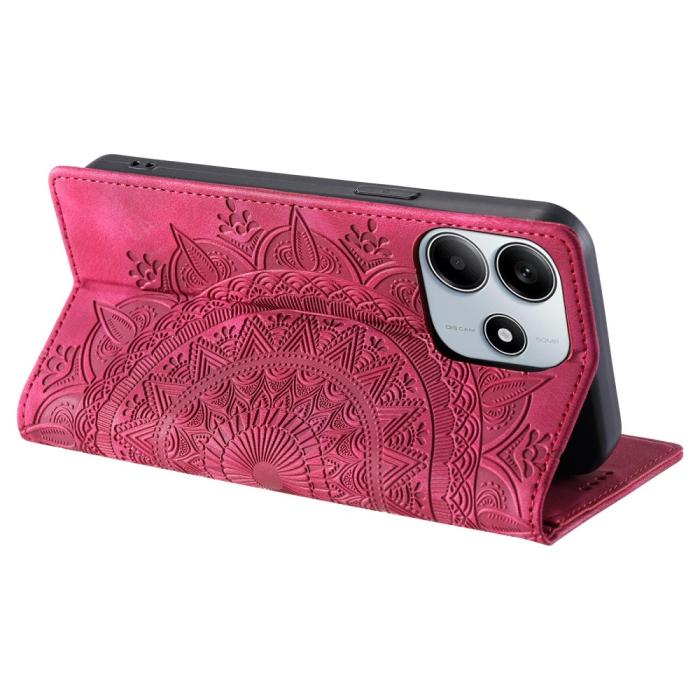Bild 3,  Xiaomi Redmi Note 14 4G Fodral Flip Mandala Läder Rosa - Teknikhallen.se