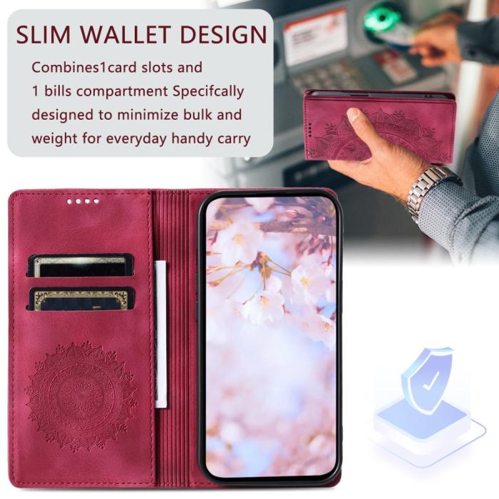 Bild 5,  Xiaomi Redmi Note 14 4G Fodral Flip Mandala Läder Rosa - Teknikhallen.se