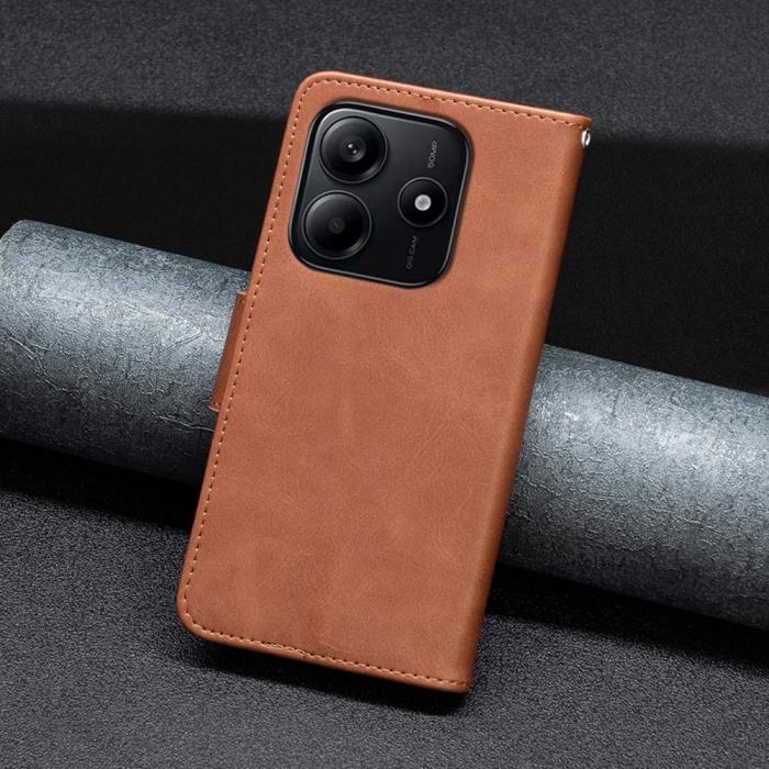 Bild 6,  Xiaomi Redmi Note 14 4G Fodral Läder Solid Shark Brun - Teknikhallen.se