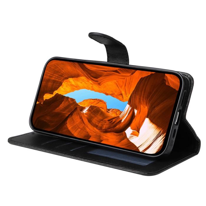 Bild 3,  Xiaomi Redmi Note 14 4G Fodral Läder Folio Svart - Teknikhallen.se