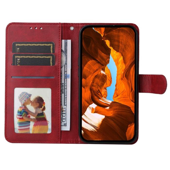 Bild 2,  Xiaomi Redmi Note 14 4G Fodral Läder Folio Röd - Teknikhallen.se