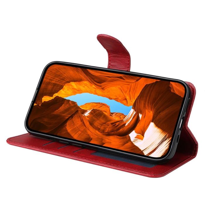 Bild 3,  Xiaomi Redmi Note 14 4G Fodral Läder Folio Röd - Teknikhallen.se