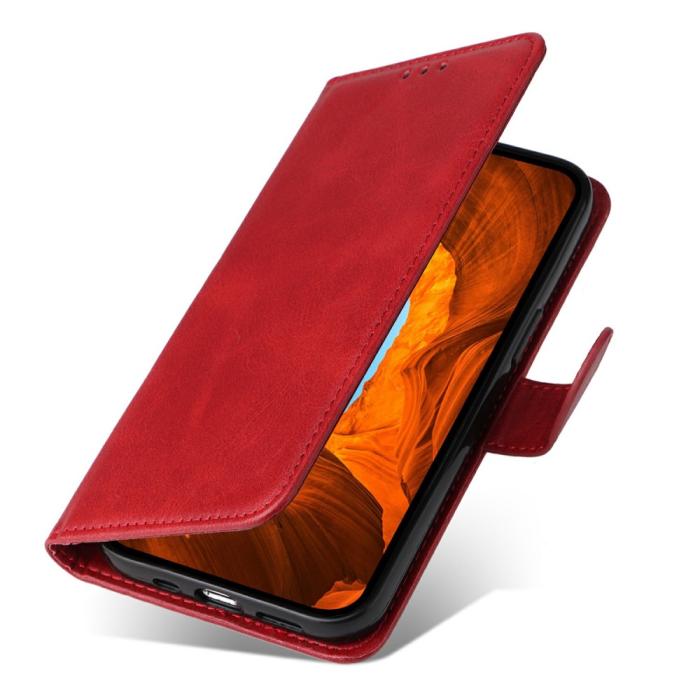 Bild 5,  Xiaomi Redmi Note 14 4G Fodral Läder Folio Röd - Teknikhallen.se