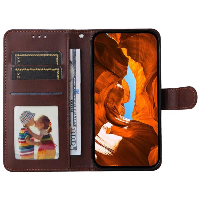 Bild 2,  Xiaomi Redmi Note 14 4G Fodral Läder Folio Brun - Teknikhallen.se