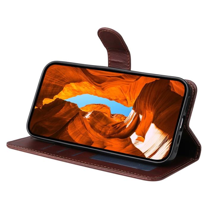 Bild 3,  Xiaomi Redmi Note 14 4G Fodral Läder Folio Brun - Teknikhallen.se