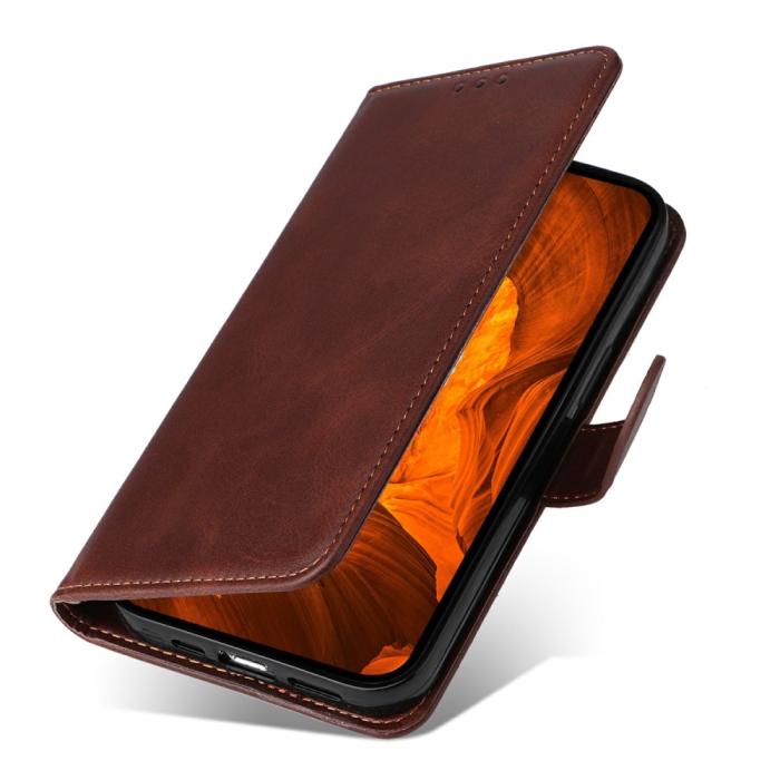 Bild 5,  Xiaomi Redmi Note 14 4G Fodral Läder Folio Brun - Teknikhallen.se