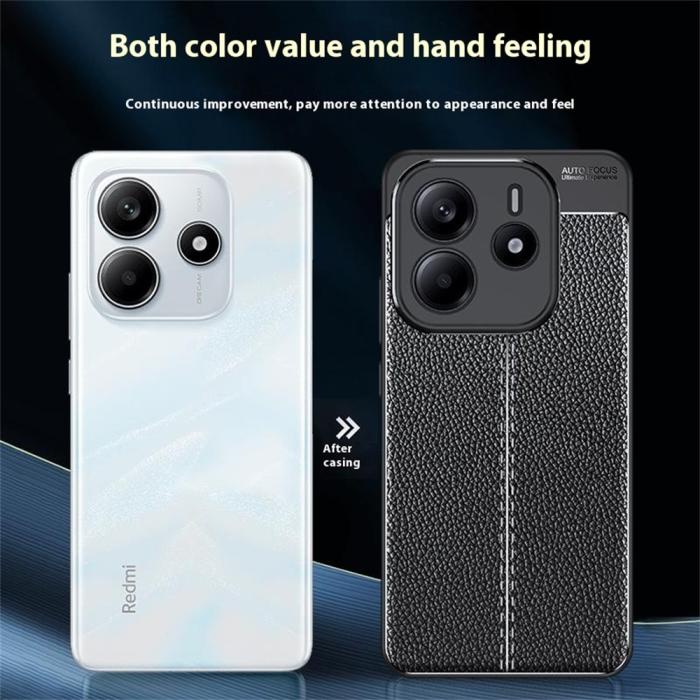Bild 3,  Xiaomi Redmi Note 14 5G Skal Litchi Textur Svart - Teknikhallen.se