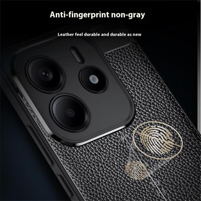 Bild 6,  Xiaomi Redmi Note 14 5G Skal Litchi Textur Svart - Teknikhallen.se