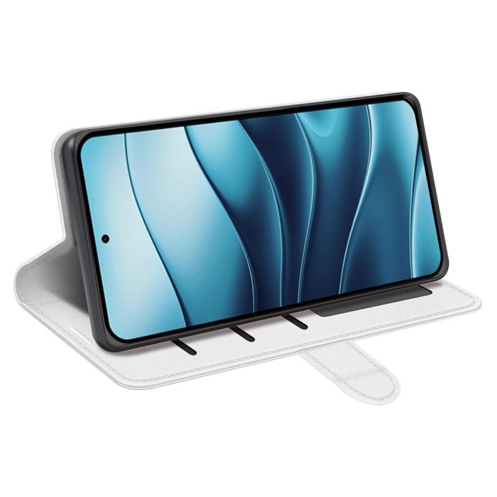 Bild 3,  Xiaomi Redmi Note 14 4G Fodral Crazy Horse Läder Vit - Teknikhallen.se