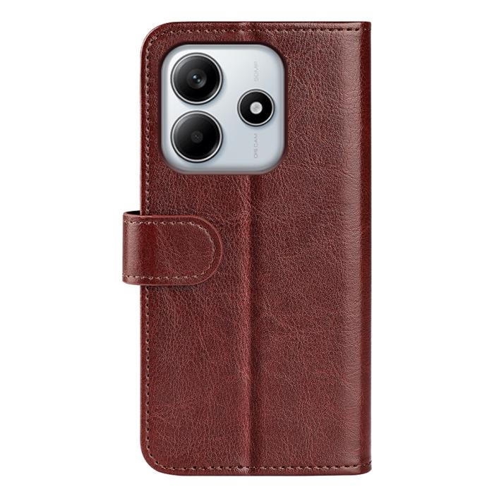 Bild 6,  Xiaomi Redmi Note 14 4G Fodral Crazy Horse Läder Brun - Teknikhallen.se