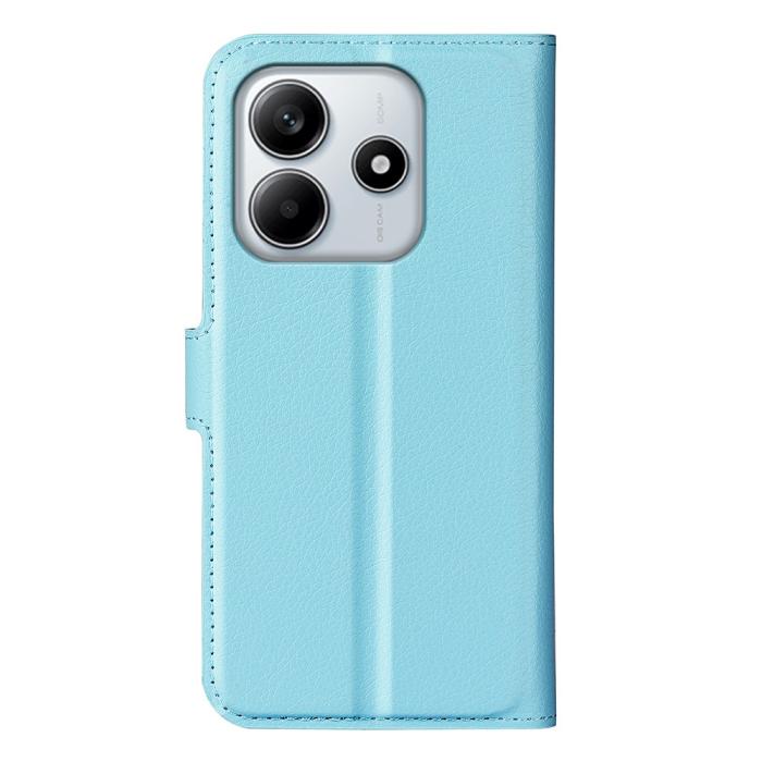 Bild 6,  Xiaomi Redmi Note 14 4G Fodral Litchi Läder Blå - Teknikhallen.se
