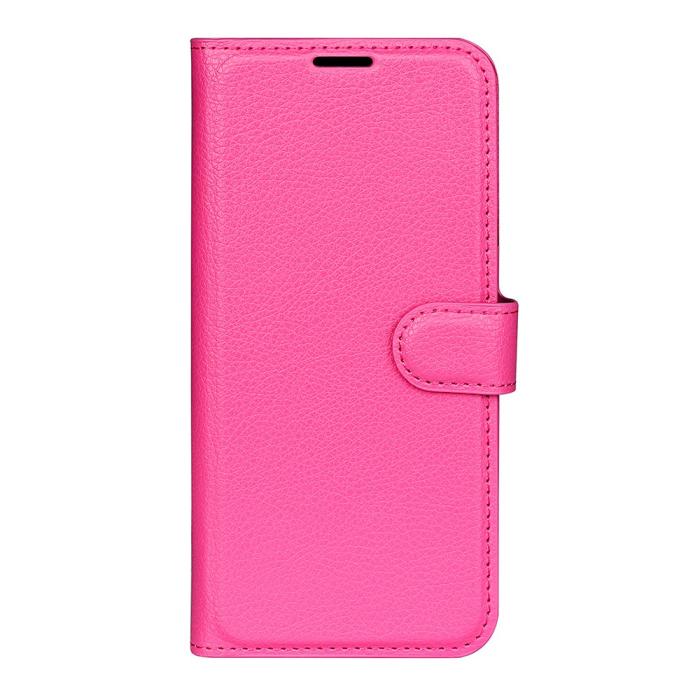 Bild 5,  Xiaomi Redmi Note 14 4G Fodral Litchi Läder Rosa - Teknikhallen.se