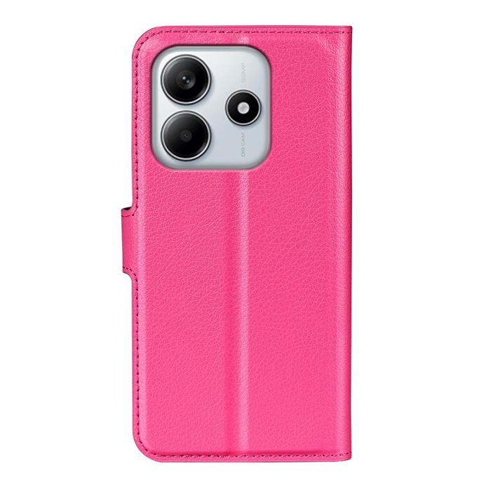 Bild 6,  Xiaomi Redmi Note 14 4G Fodral Litchi Läder Rosa - Teknikhallen.se