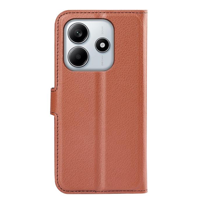 Bild 6,  Xiaomi Redmi Note 14 4G Fodral Litchi Läder Brun - Teknikhallen.se