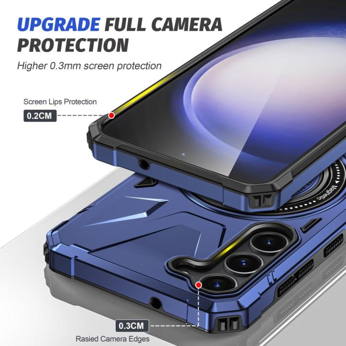 Bild 6,  Samsung Galaxy S25/S24 Skal MagSafe Kickstand Hybrid Blå - Teknikhallen.se