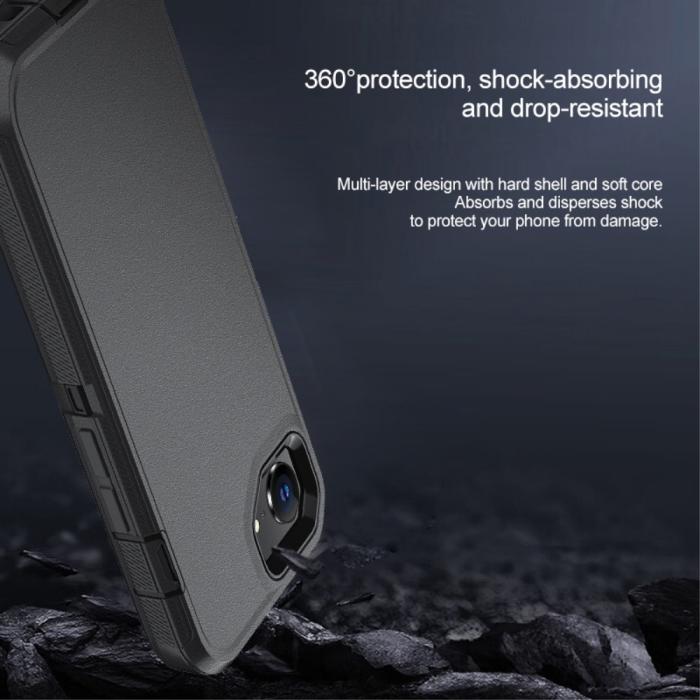 Bild 6,  iPhone 17e/16e Skal Extreme Shockproof Hybrid Svart/Orange - Teknikhallen.se