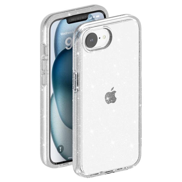 Bild 4,  iPhone 17e / 16e Skal Glitter Shockproof Transparent - Teknikhallen.se