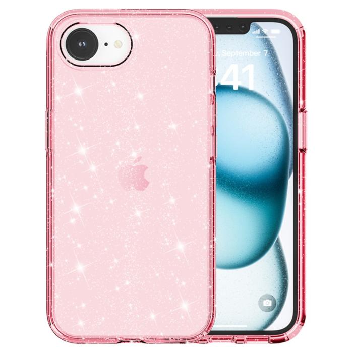 Bild 2,  iPhone 17e / 16e Skal Glitter Shockproof Rosa - Teknikhallen.se