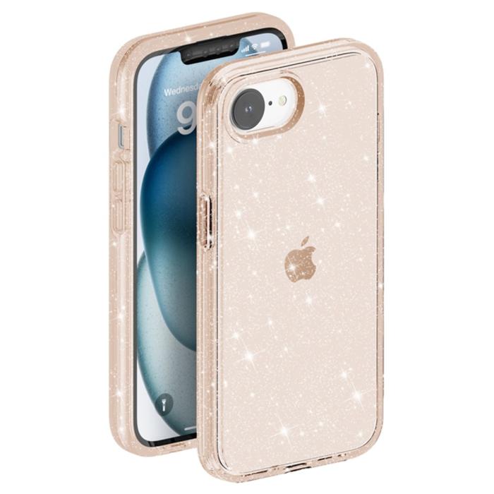 Bild 4,  iPhone 17e / 16e Skal Glitter Shockproof Guld - Teknikhallen.se