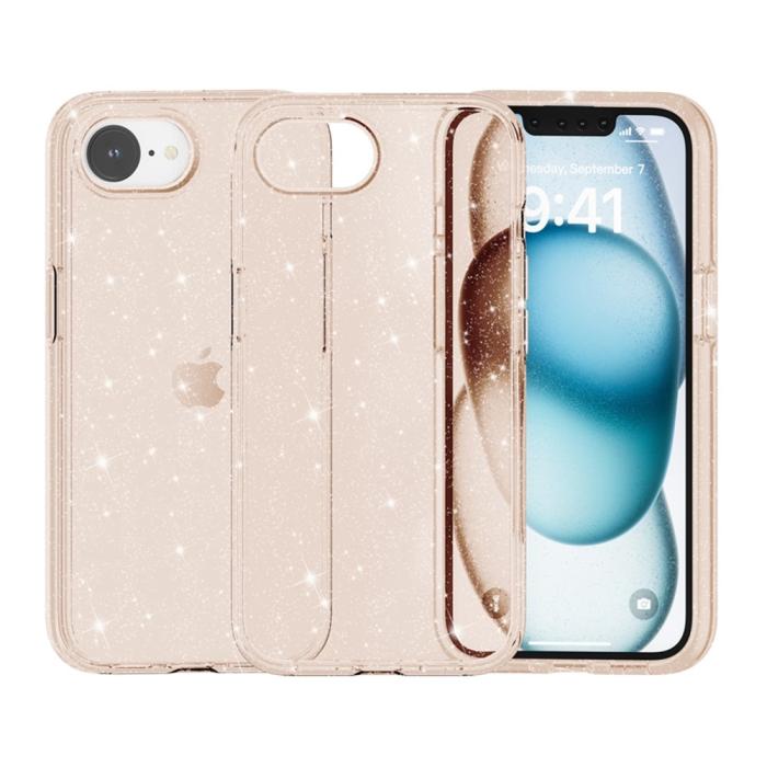 Bild 6,  iPhone 17e / 16e Skal Glitter Shockproof Guld - Teknikhallen.se