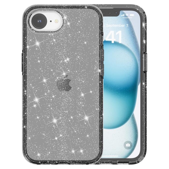 Bild 2,  iPhone 17e / 16e Skal Glitter Shockproof Svart - Teknikhallen.se
