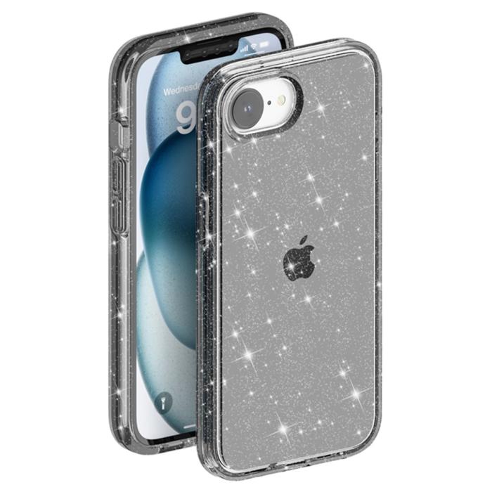 Bild 4,  iPhone 17e / 16e Skal Glitter Shockproof Svart - Teknikhallen.se