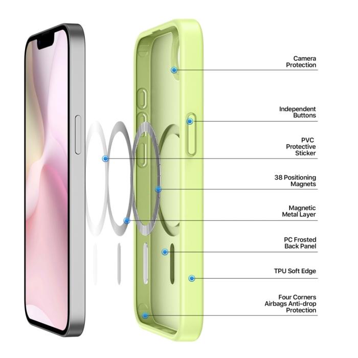 Bild 4, DUX DUCIS DUX DUCIS iPhone 17e/16e Skal MagSafe Yind Series Lime Grön - Teknikhallen.se