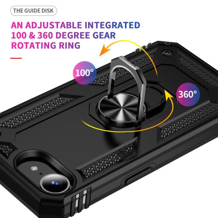 Bild 4,  iPhone 17e / 16e Skal Shockproof Hybrid Ring Svart - Teknikhallen.se