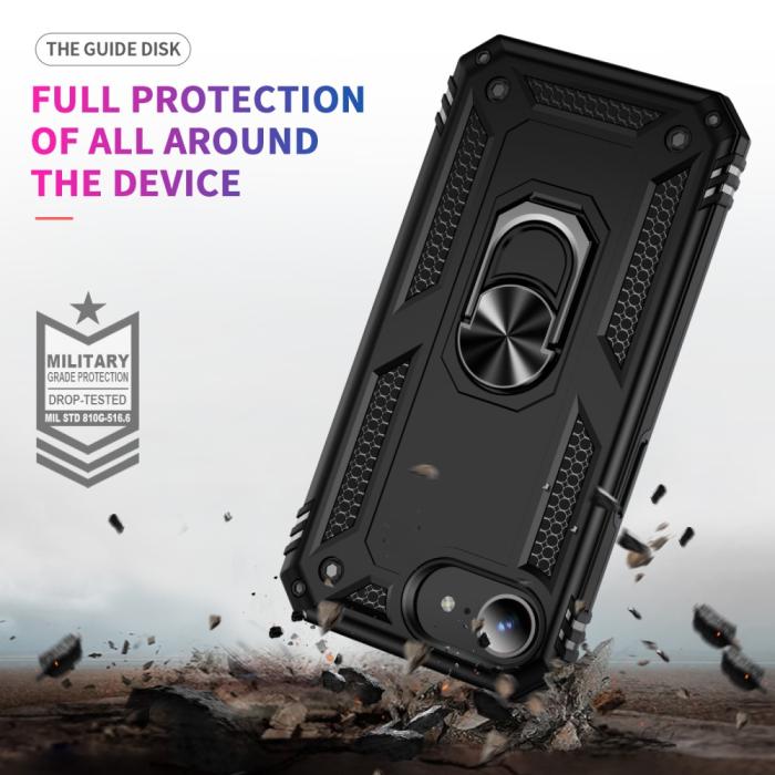Bild 6,  iPhone 17e / 16e Skal Shockproof Hybrid Ring Svart - Teknikhallen.se
