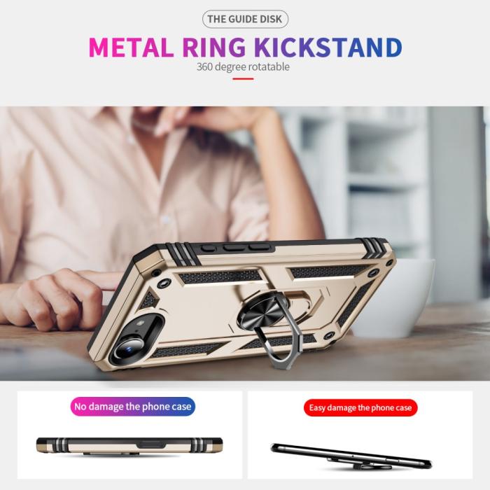 Bild 3,  iPhone 17e / 16e Skal Shockproof Hybrid Ring Guld - Teknikhallen.se