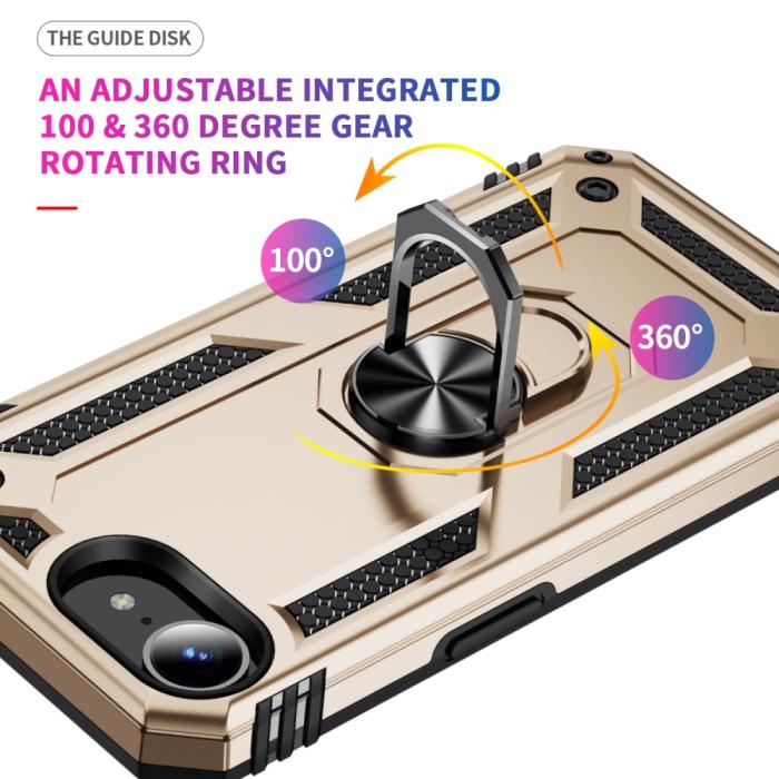 Bild 4,  iPhone 17e / 16e Skal Shockproof Hybrid Ring Guld - Teknikhallen.se