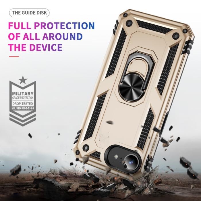 Bild 6,  iPhone 17e / 16e Skal Shockproof Hybrid Ring Guld - Teknikhallen.se