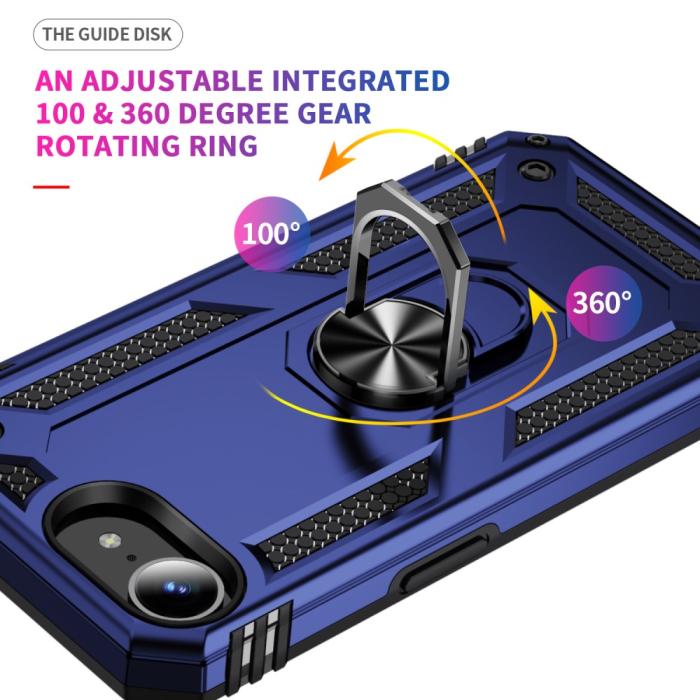 Bild 4,  iPhone 17e / 16e Skal Shockproof Hybrid Ring Blå - Teknikhallen.se