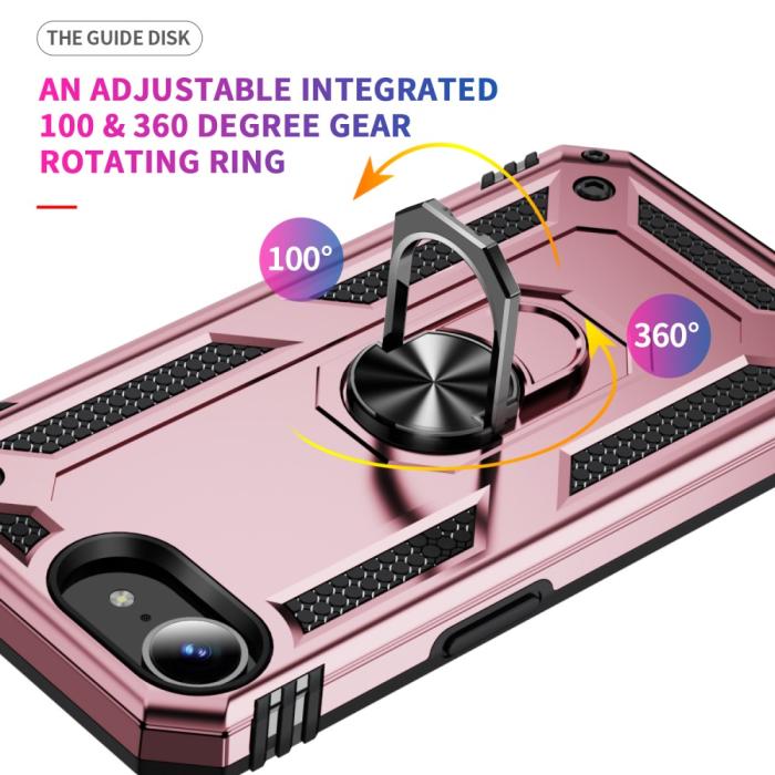 Bild 4,  iPhone 17e / 16e Skal Shockproof Hybrid Ring Roséguld - Teknikhallen.se