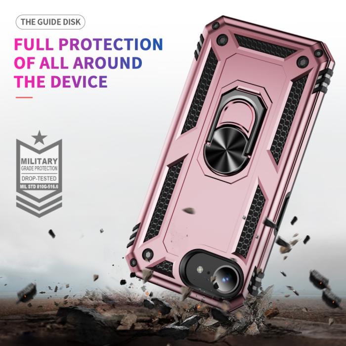 Bild 6,  iPhone 17e / 16e Skal Shockproof Hybrid Ring Roséguld - Teknikhallen.se