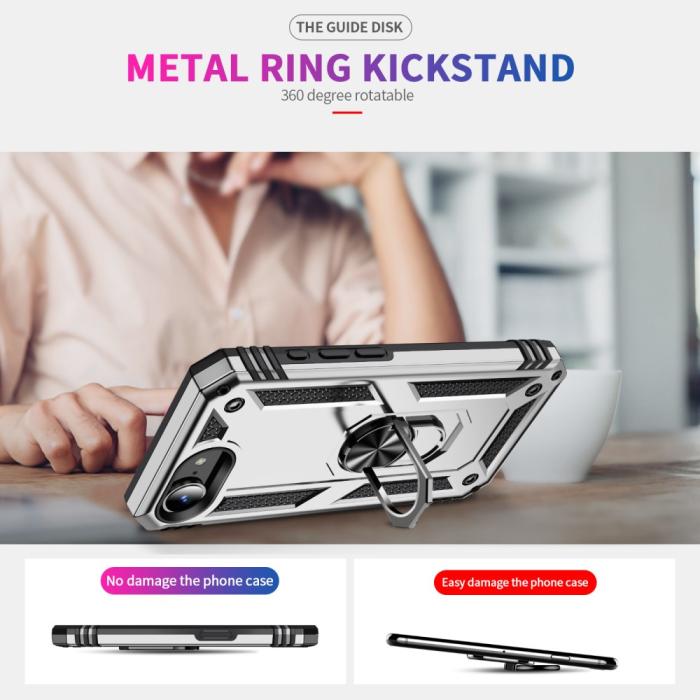 Bild 3,  iPhone 17e / 16e Skal Shockproof Hybrid Ring Silver - Teknikhallen.se