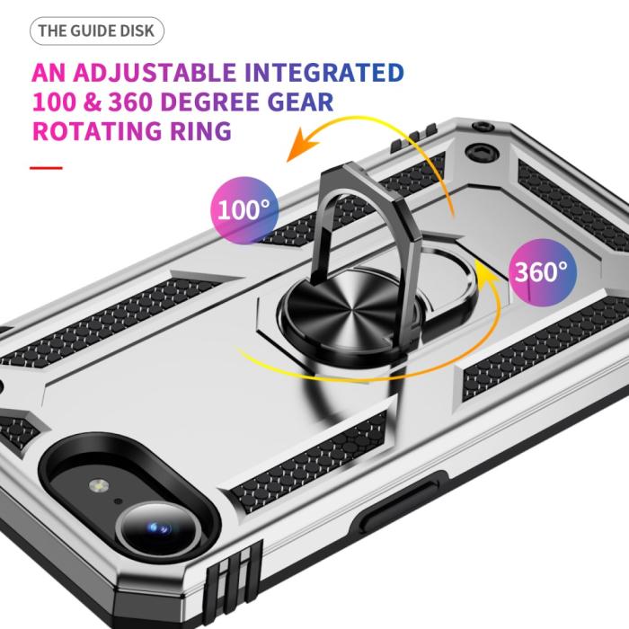 Bild 4,  iPhone 17e / 16e Skal Shockproof Hybrid Ring Silver - Teknikhallen.se