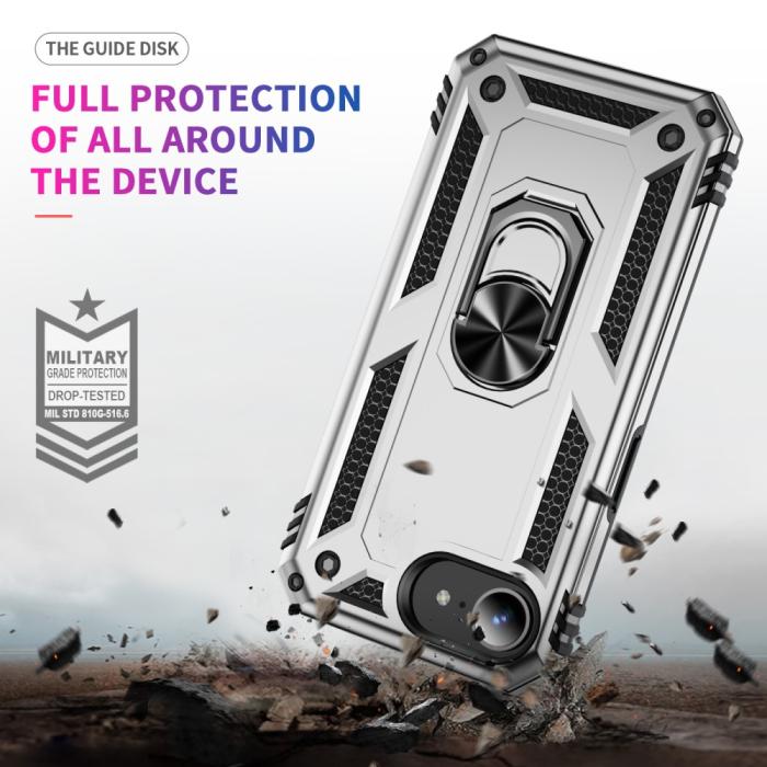 Bild 6,  iPhone 17e / 16e Skal Shockproof Hybrid Ring Silver - Teknikhallen.se